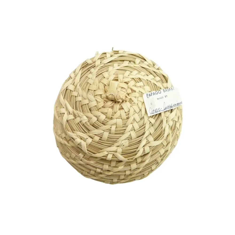Vintage Native American Indian PAPAGO Lidded Basket